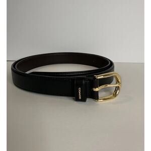 Coach Black Leather Belt Gold Buckle Size 44 | Genuine Leather | F78130
